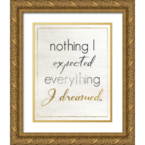 Be Brave and Dream II Gold Ornate Wood Framed Art Print with Double Matting by h.artworks