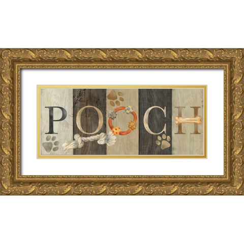 Pooch and Woof Sign I Gold Ornate Wood Framed Art Print with Double Matting by Coulter, Cynthia