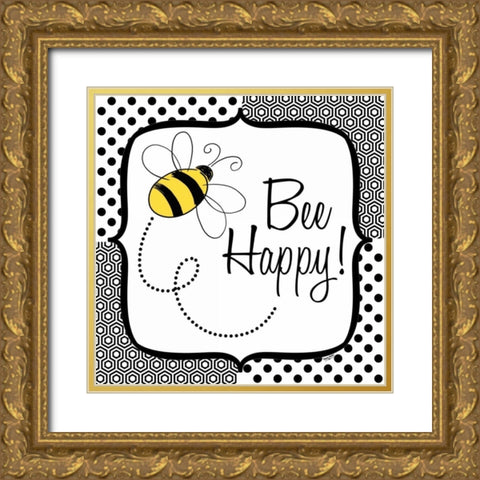 Be Happy and Brave I Gold Ornate Wood Framed Art Print with Double Matting by Reed, Tara