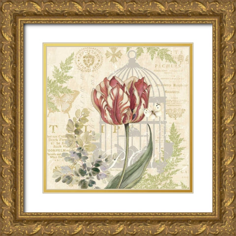 Floral Nature Trail II Gold Ornate Wood Framed Art Print with Double Matting by Gladding, Pamela