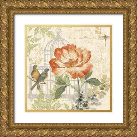 Floral Nature Trail III Gold Ornate Wood Framed Art Print with Double Matting by Gladding, Pamela