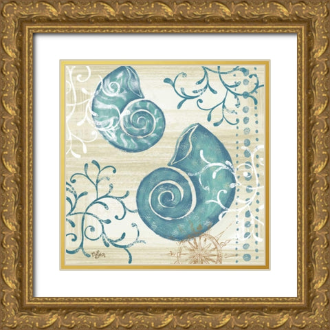 Tranquil Shell II Gold Ornate Wood Framed Art Print with Double Matting by Lyon, Rebecca