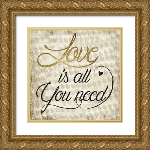 Love Life I Gold Ornate Wood Framed Art Print with Double Matting by Hartworks