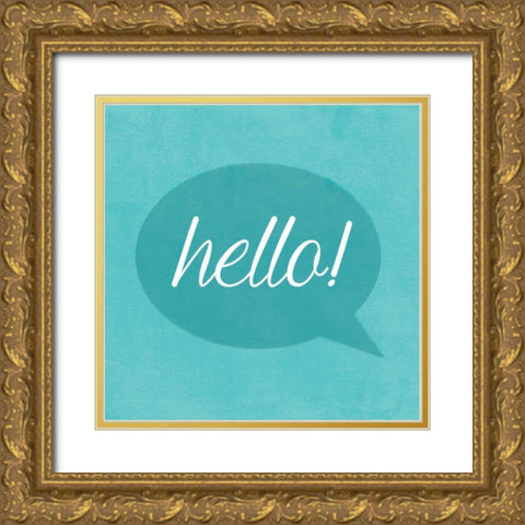 Text Me II Gold Ornate Wood Framed Art Print with Double Matting by Hartworks