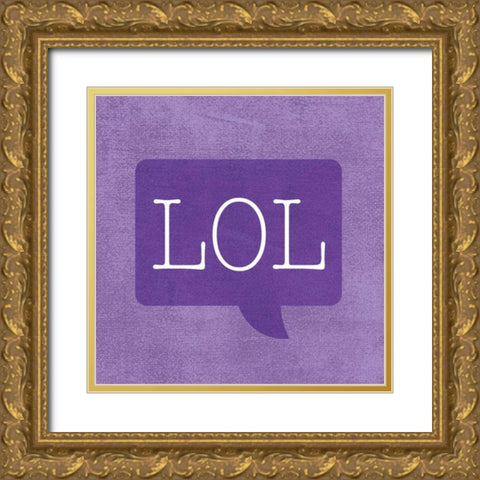 Text Me III Gold Ornate Wood Framed Art Print with Double Matting by Hartworks