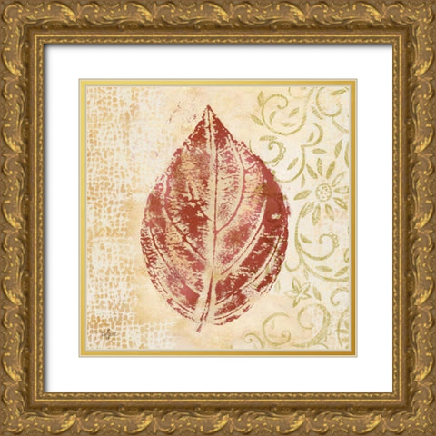 Leaf Scroll II  Gold Ornate Wood Framed Art Print with Double Matting by Lyon, Rebecca
