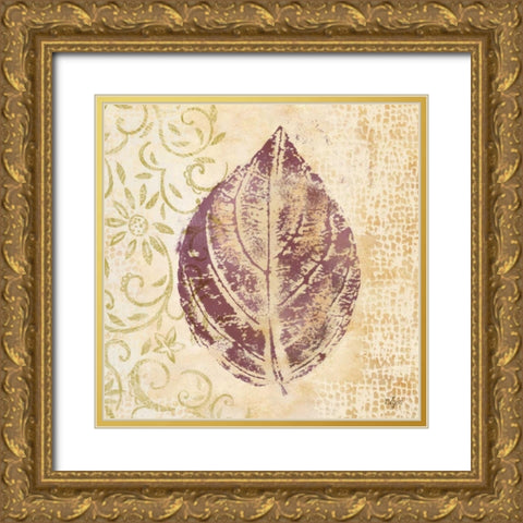 Leaf Scroll III  Gold Ornate Wood Framed Art Print with Double Matting by Lyon, Rebecca