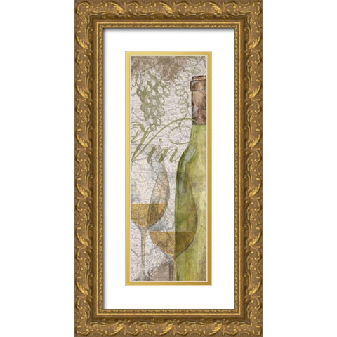 Vino and Vin Panel II  Gold Ornate Wood Framed Art Print with Double Matting by Reed, Tara