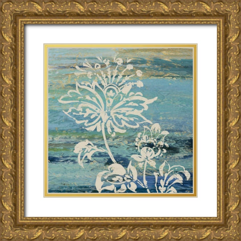 Blue Indigo with Lace III  Gold Ornate Wood Framed Art Print with Double Matting by Studio Nova