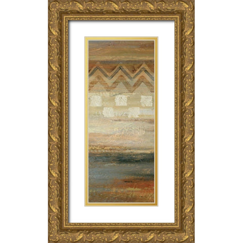 Siena Geometric Panel II  Gold Ornate Wood Framed Art Print with Double Matting by Studio Nova