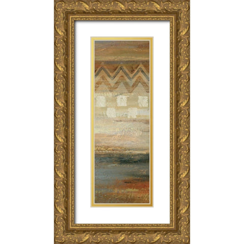 Siena Geometric Panel II  Gold Ornate Wood Framed Art Print with Double Matting by Studio Nova