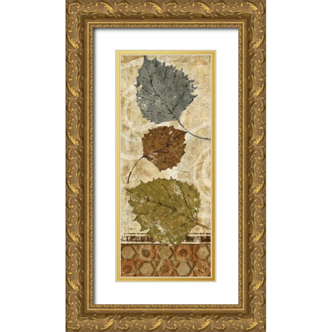 Golden Autumn Panel I  Gold Ornate Wood Framed Art Print with Double Matting by Studio Nova