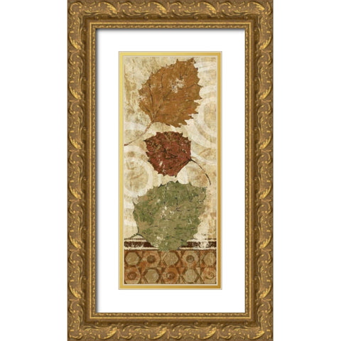 Golden Autumn Panel II  Gold Ornate Wood Framed Art Print with Double Matting by Studio Nova