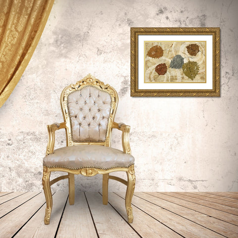 Golden Autumn Landscape  Gold Ornate Wood Framed Art Print with Double Matting by Studio Nova