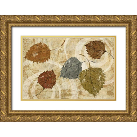 Golden Autumn Landscape  Gold Ornate Wood Framed Art Print with Double Matting by Studio Nova