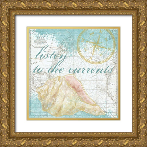 Look to the Sea IV  Gold Ornate Wood Framed Art Print with Double Matting by Reed, Tara