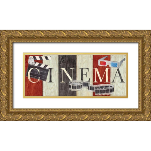 Movie Cinema Signs II  Gold Ornate Wood Framed Art Print with Double Matting by Coulter, Cynthia