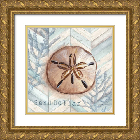 Chevron Shell II  Gold Ornate Wood Framed Art Print with Double Matting by Tre Sorelle Studios