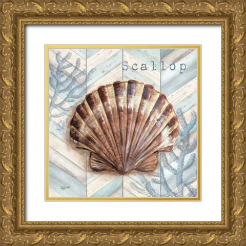 Chevron Shell VI  Gold Ornate Wood Framed Art Print with Double Matting by Tre Sorelle Studios