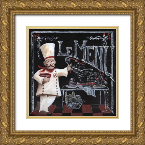 Chalkboard Chefs I  Gold Ornate Wood Framed Art Print with Double Matting by Tre Sorelle Studios