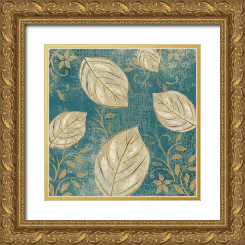 Leaf Toss Mix I  Gold Ornate Wood Framed Art Print with Double Matting by Lyon, Rebecca