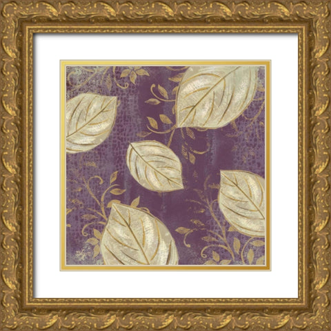 Leaf Toss Mix III  Gold Ornate Wood Framed Art Print with Double Matting by Lyon, Rebecca
