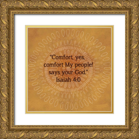 Jacobean Medallion Scripture III Gold Ornate Wood Framed Art Print with Double Matting by Coulter, Cynthia