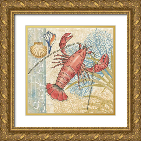 Oceana I Gold Ornate Wood Framed Art Print with Double Matting by Gladding, Pamela