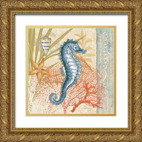 Oceana III Gold Ornate Wood Framed Art Print with Double Matting by Gladding, Pamela