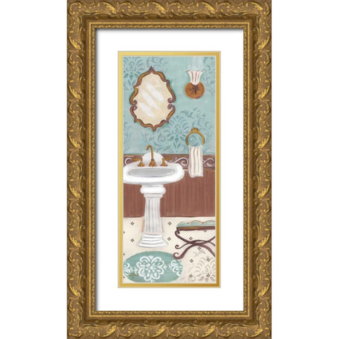 Fancy Bath Panel I Gold Ornate Wood Framed Art Print with Double Matting by Lyon, Rebecca