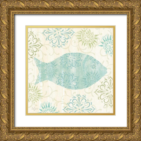 Coastal Whimsy I Gold Ornate Wood Framed Art Print with Double Matting by Lyon, Rebecca