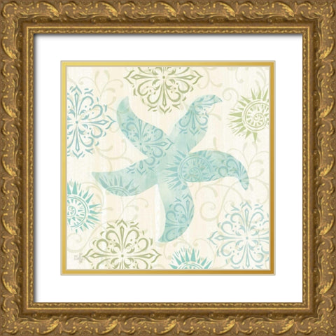 Coastal Whimsy V Gold Ornate Wood Framed Art Print with Double Matting by Lyon, Rebecca