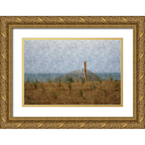 Sandy Beach Gold Ornate Wood Framed Art Print with Double Matting by Romita, Denise