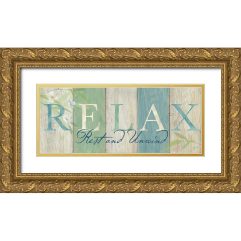 Spa Sentiment Sign I Gold Ornate Wood Framed Art Print with Double Matting by Coulter, Cynthia