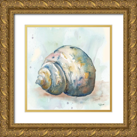 Watercolor Shells IV Gold Ornate Wood Framed Art Print with Double Matting by Tre Sorelle Studios