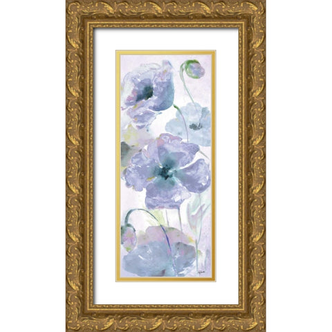 Watercolor Garden Purple Panel I Gold Ornate Wood Framed Art Print with Double Matting by Tre Sorelle Studios