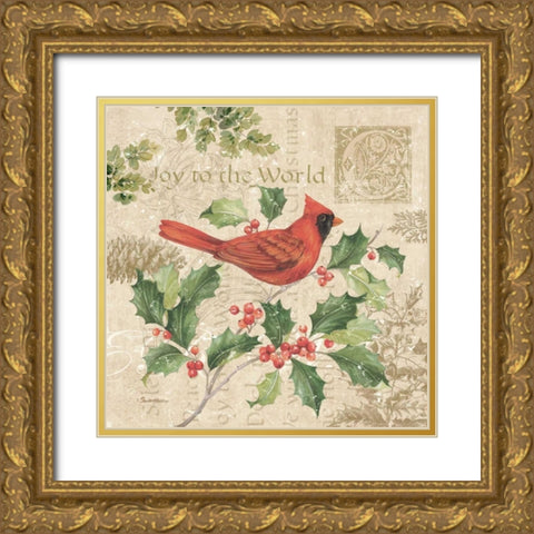 Christmas Trail I Gold Ornate Wood Framed Art Print with Double Matting by Gladding, Pamela