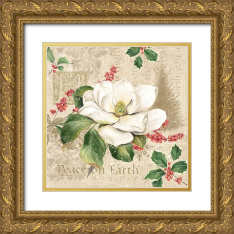 Christmas Trail II Gold Ornate Wood Framed Art Print with Double Matting by Gladding, Pamela