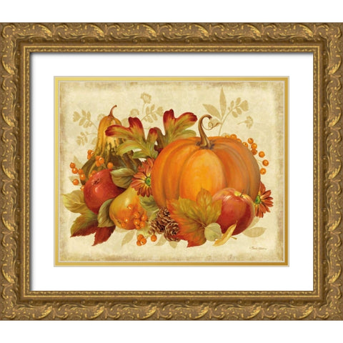 Harvest Bounty Rectangle Gold Ornate Wood Framed Art Print with Double Matting by Gladding, Pamela