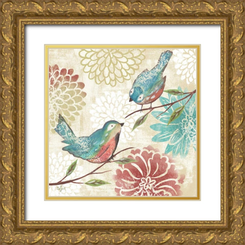 Elegant Chickadee Neutral II Gold Ornate Wood Framed Art Print with Double Matting by Lyon, Rebecca