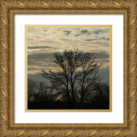Morning Silhouette Gold Ornate Wood Framed Art Print with Double Matting by Romita, Denise