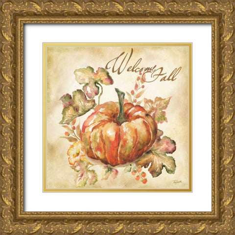 Watercolor Harvest IV Gold Ornate Wood Framed Art Print with Double Matting by Tre Sorelle Studios