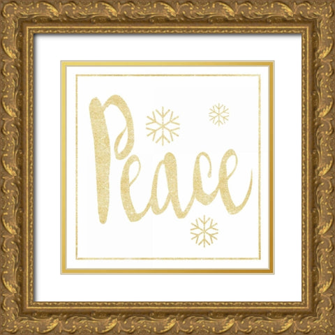 Golden Peace  I Gold Ornate Wood Framed Art Print with Double Matting by hartworks