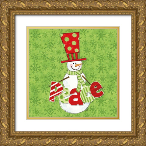 Winter Wonderland Snowmen II Gold Ornate Wood Framed Art Print with Double Matting by Reed, Tara