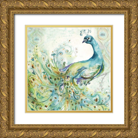 Bohemian Peacocks I Gold Ornate Wood Framed Art Print with Double Matting by Tre Sorelle Studios