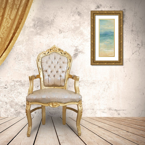 Ocean Reflections Panel I Gold Ornate Wood Framed Art Print with Double Matting by Coulter, Cynthia