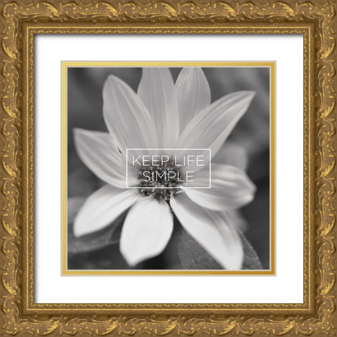 Say it in Black and White II Gold Ornate Wood Framed Art Print with Double Matting by Romita, Denise