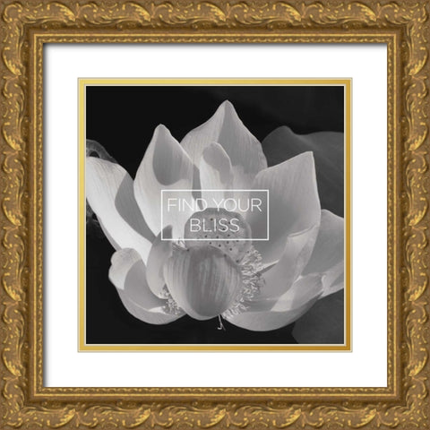 Say it in Black and White III Gold Ornate Wood Framed Art Print with Double Matting by Romita, Denise