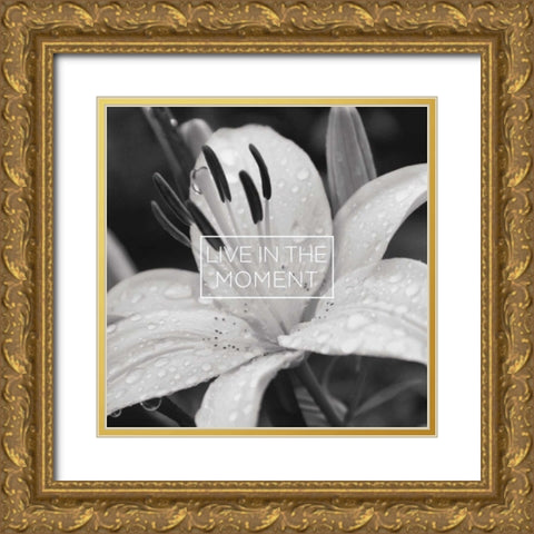 Say it in Black and White IV Gold Ornate Wood Framed Art Print with Double Matting by Romita, Denise
