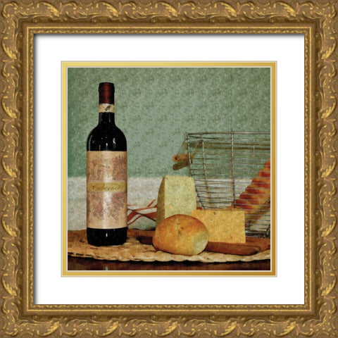 Country Wine I Gold Ornate Wood Framed Art Print with Double Matting by Romita, Denise